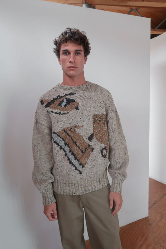 helicopter hand-knit sweater