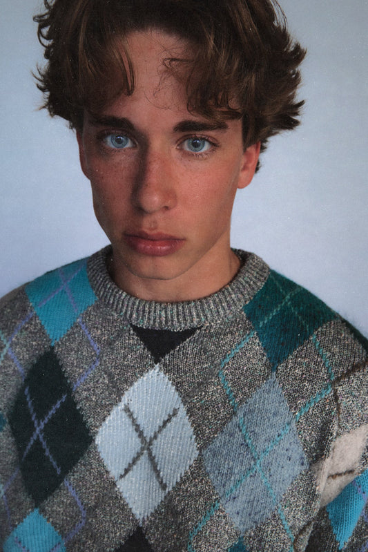 argyle crewneck sweater