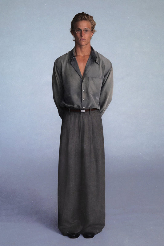 pleated suit trousers