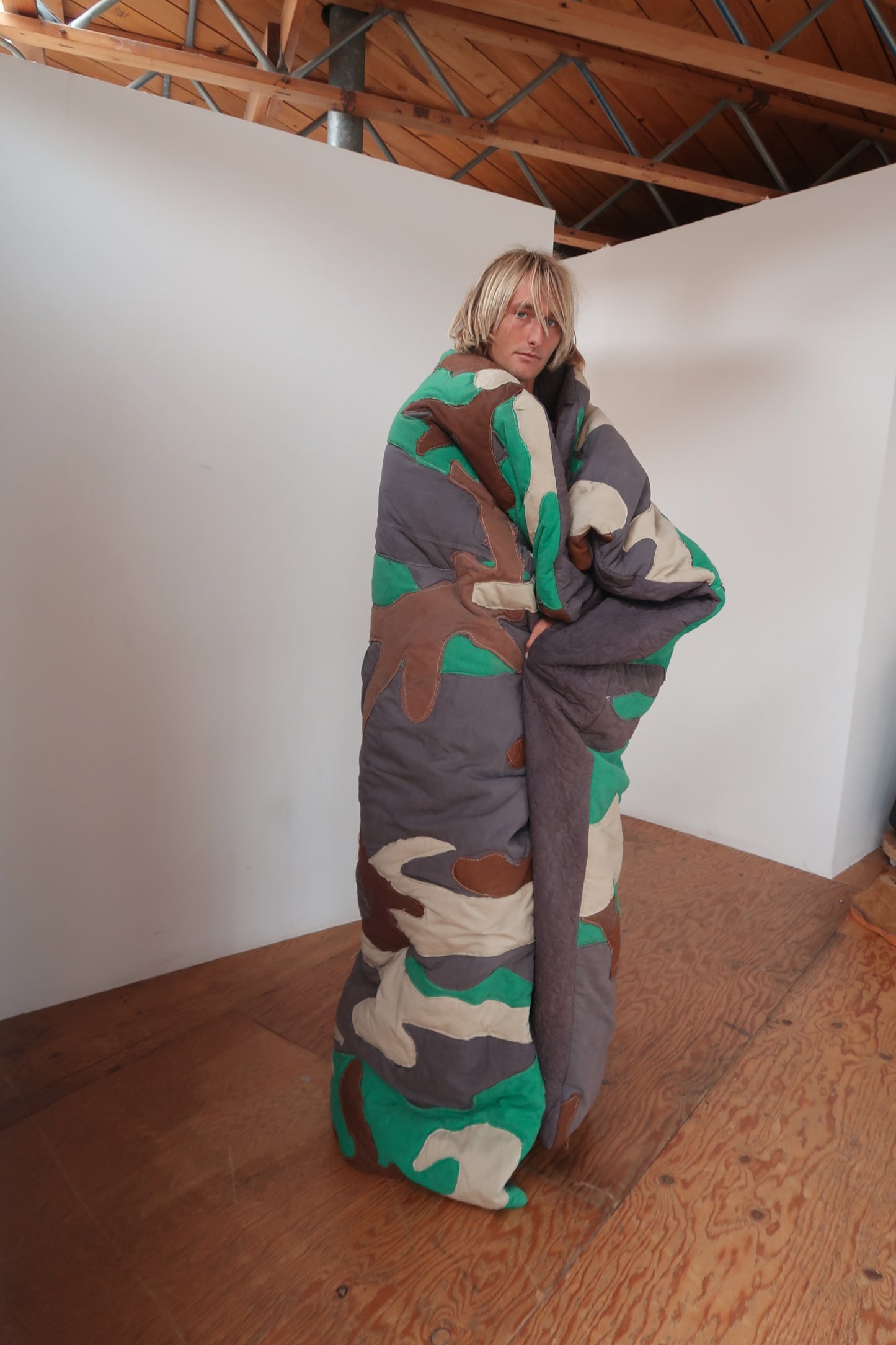 hand stitched camo quilt