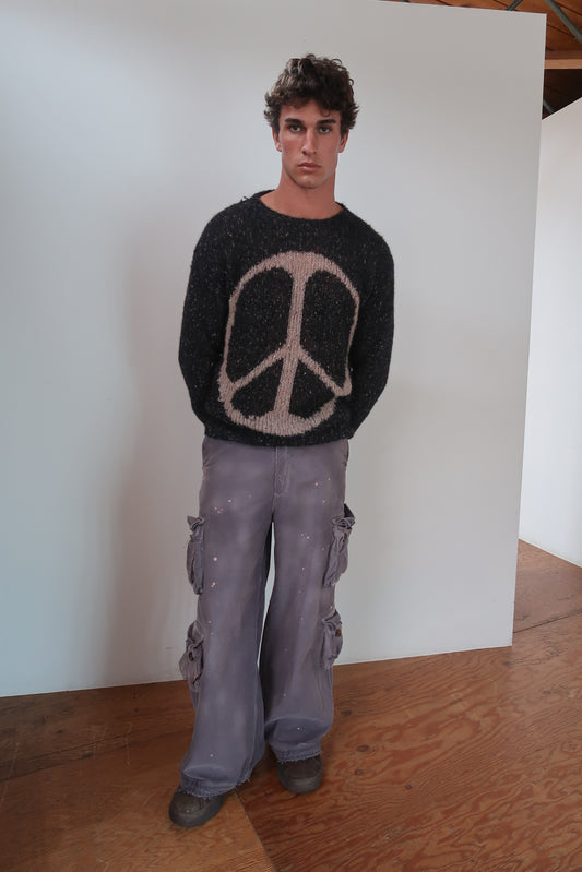 peace hand-knit sweater