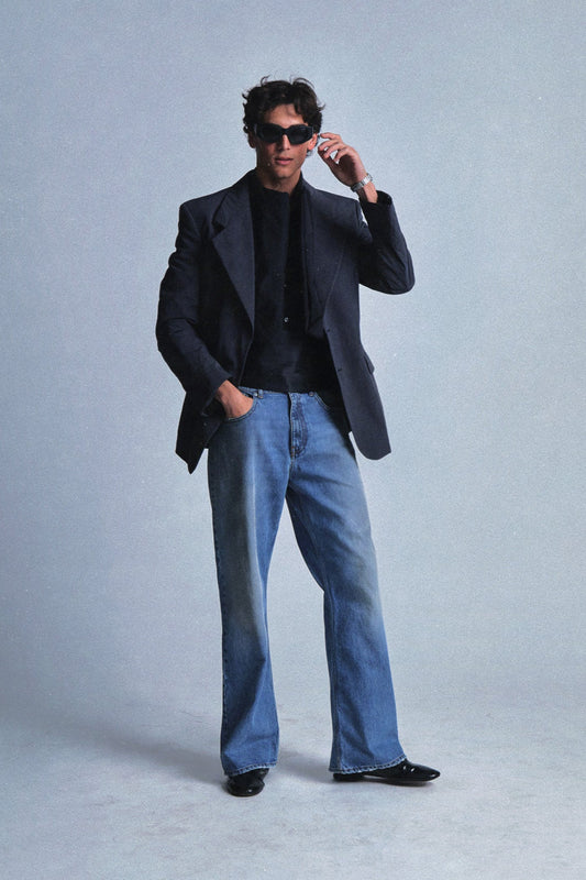 charcoal nylon suit jacket