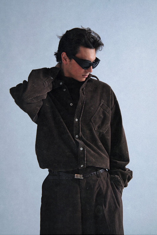 ERL embroidered corduroy overshirt