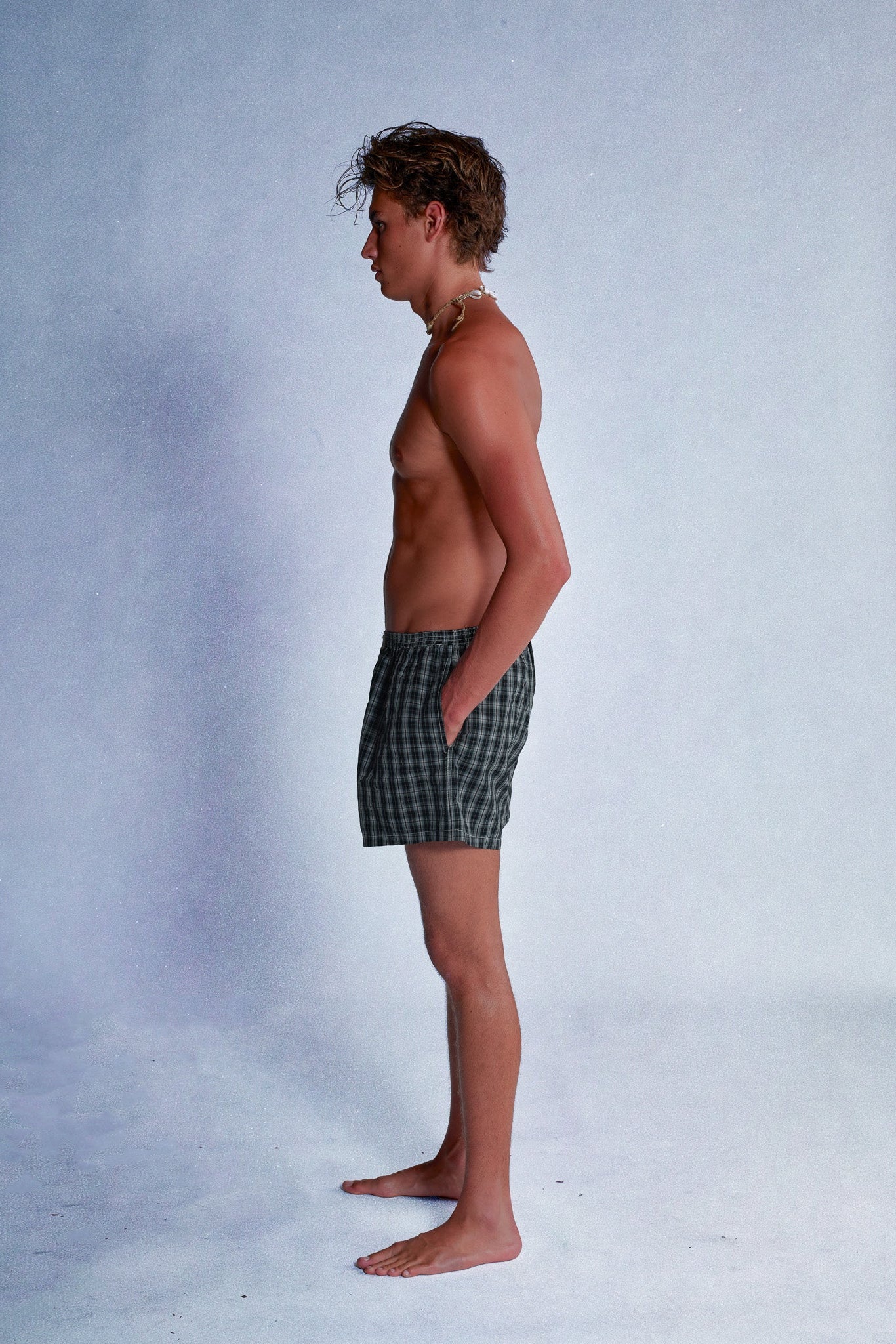 black plaid boxers