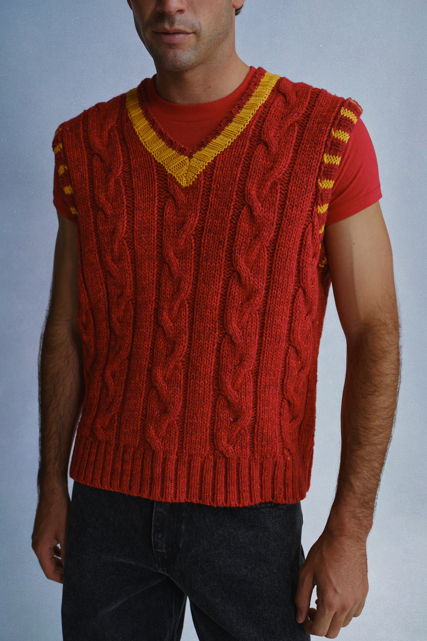 cable knit vest