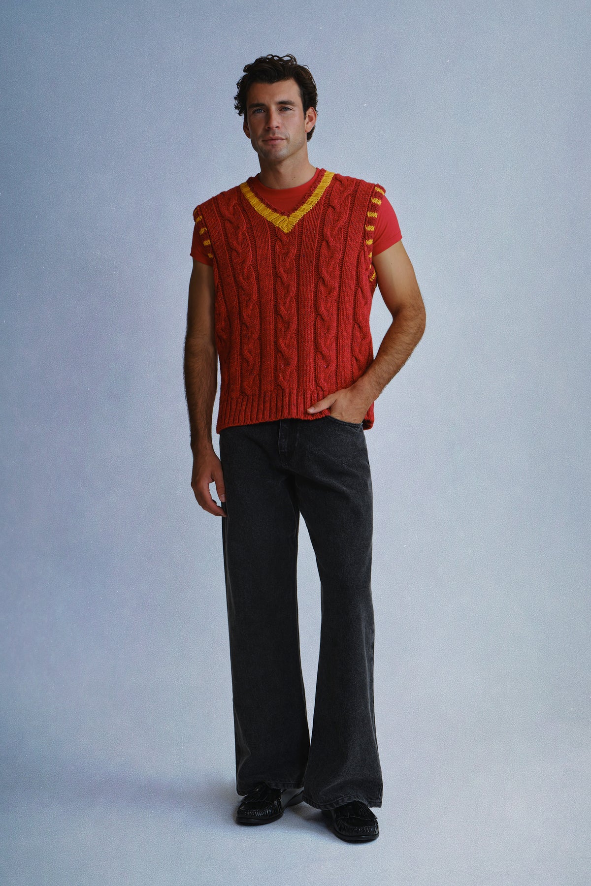 cable knit vest