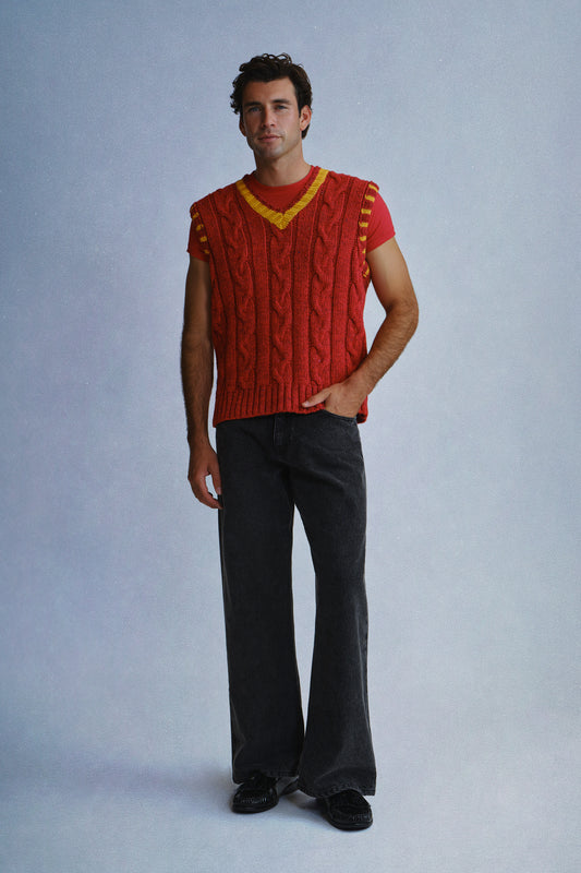 cable knit vest