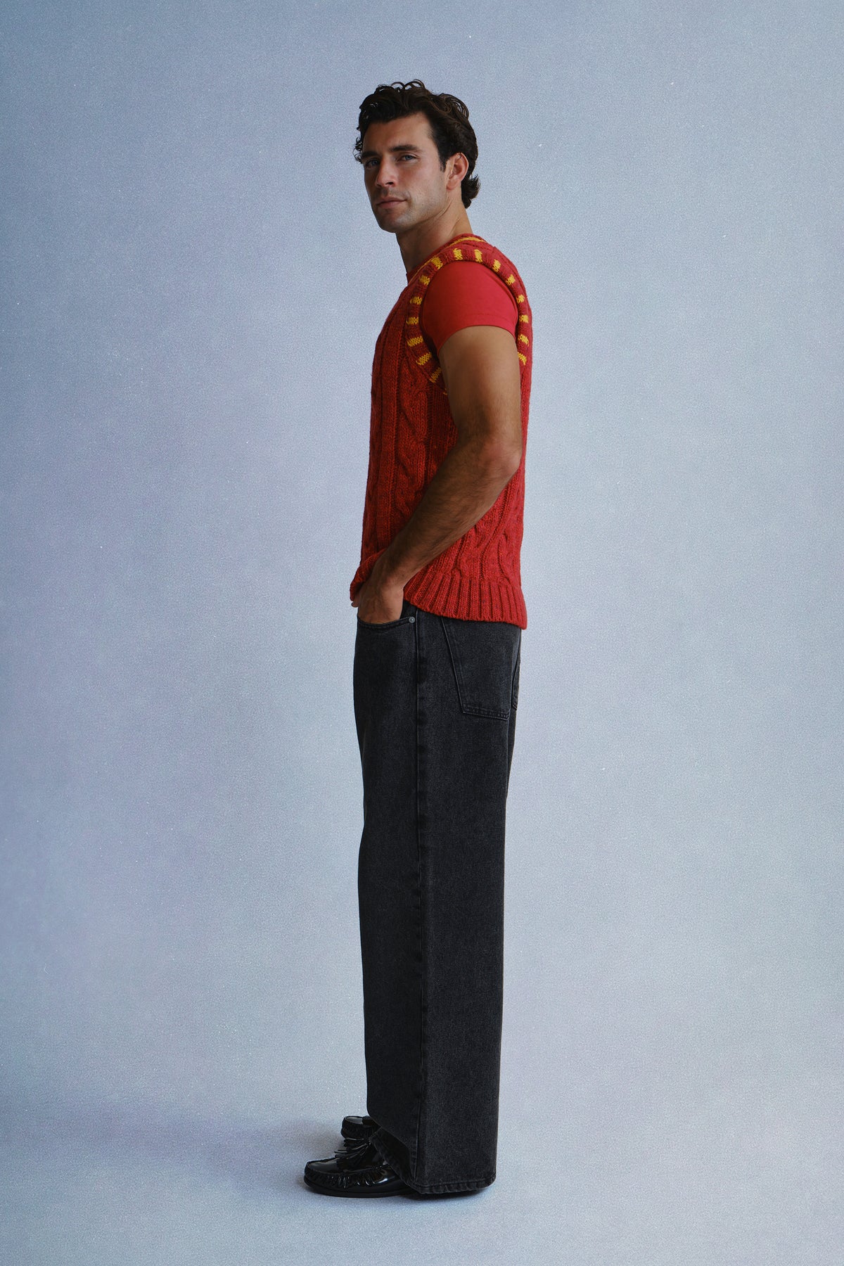 cable knit vest