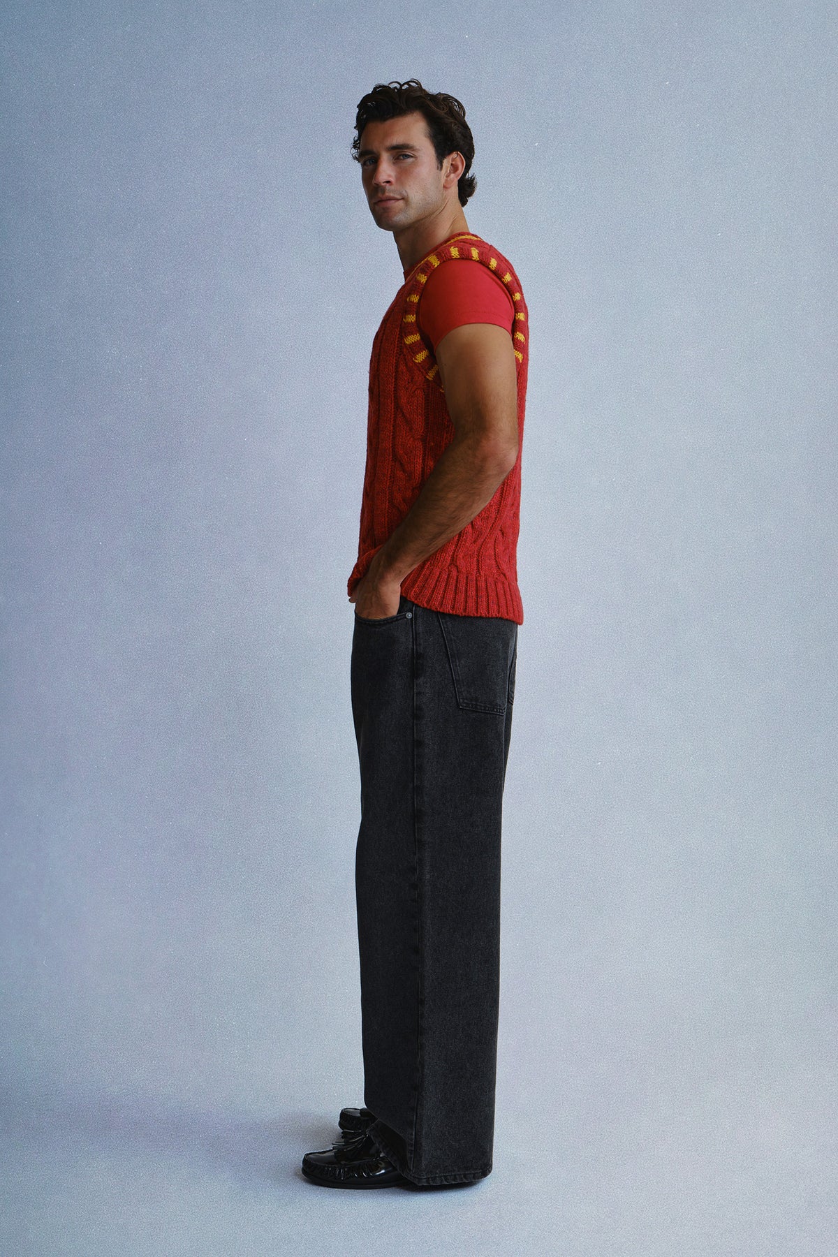 cable knit vest
