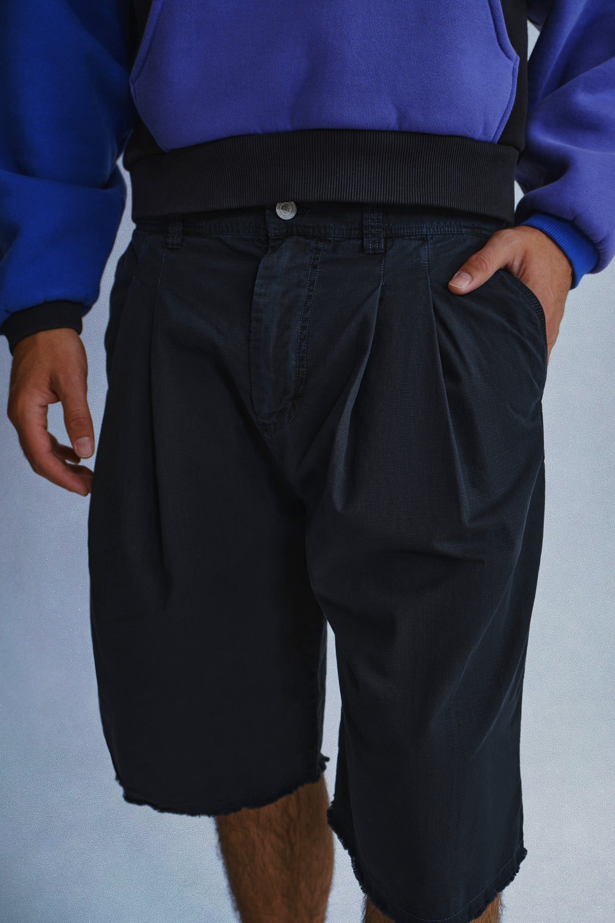 pleated chino shorts