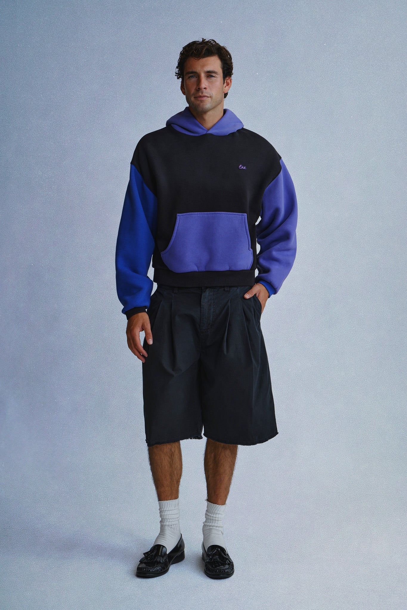 pleated chino shorts