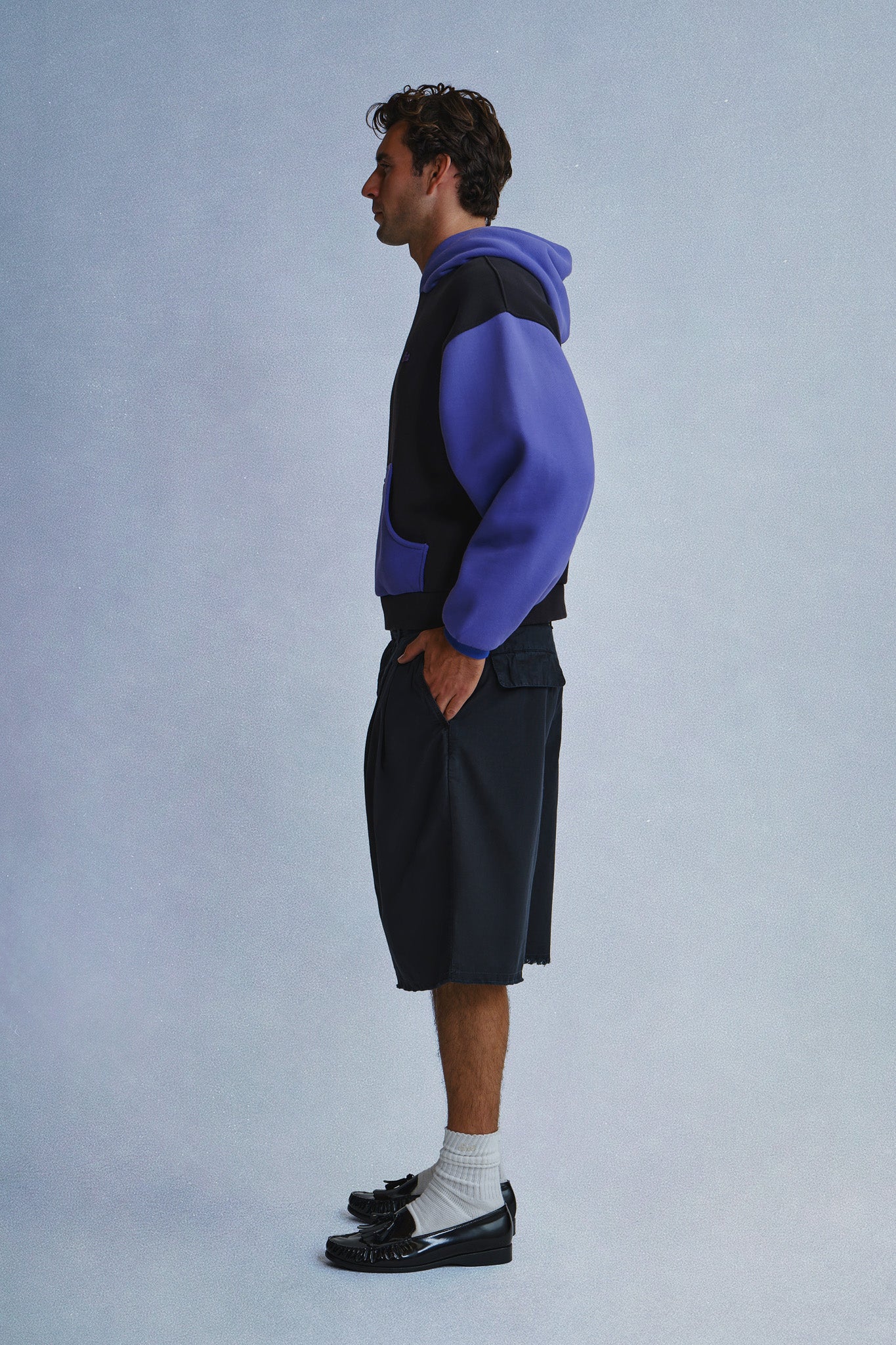 pleated chino shorts
