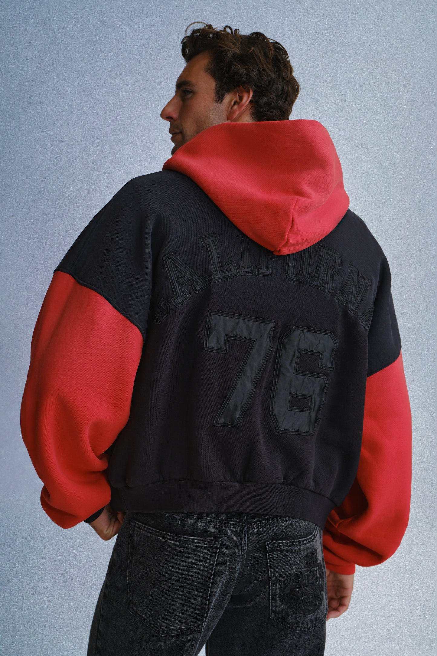 varsity zip up hoodie