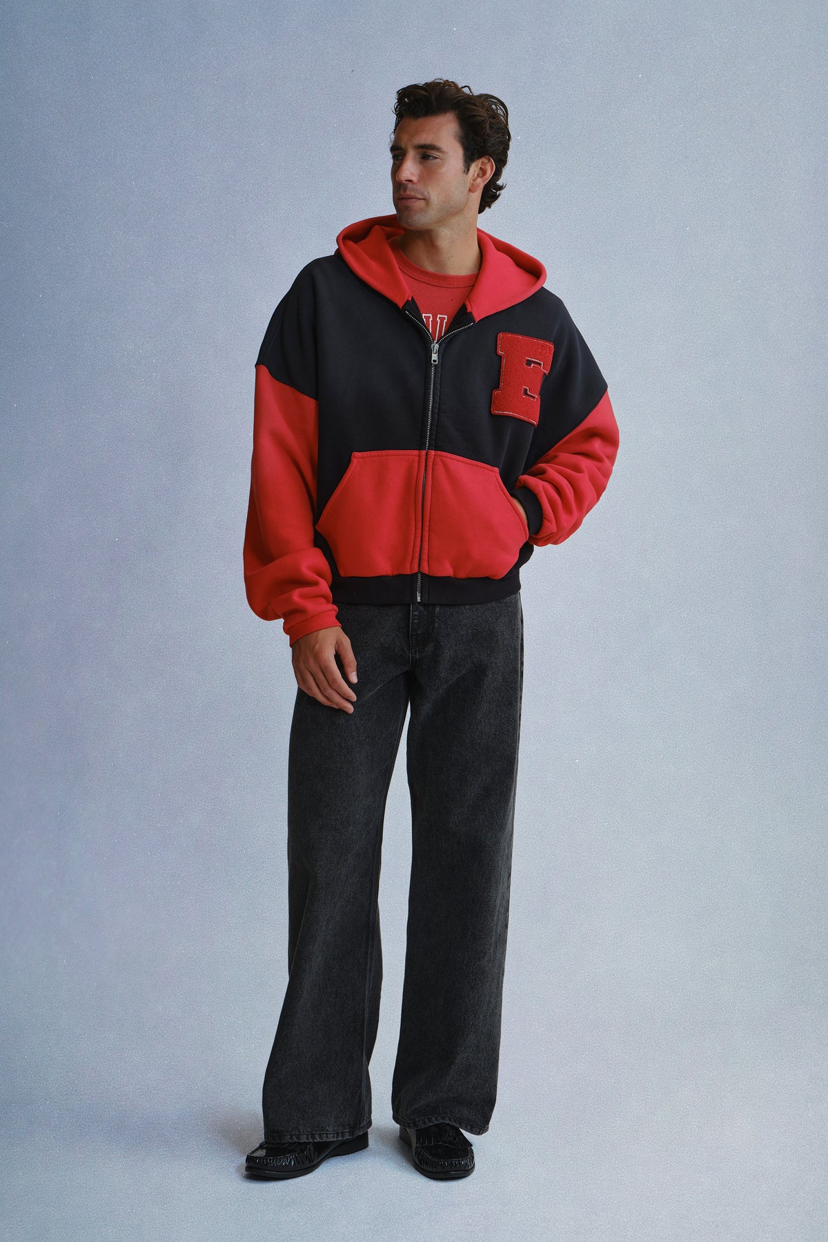 varsity zip up hoodie