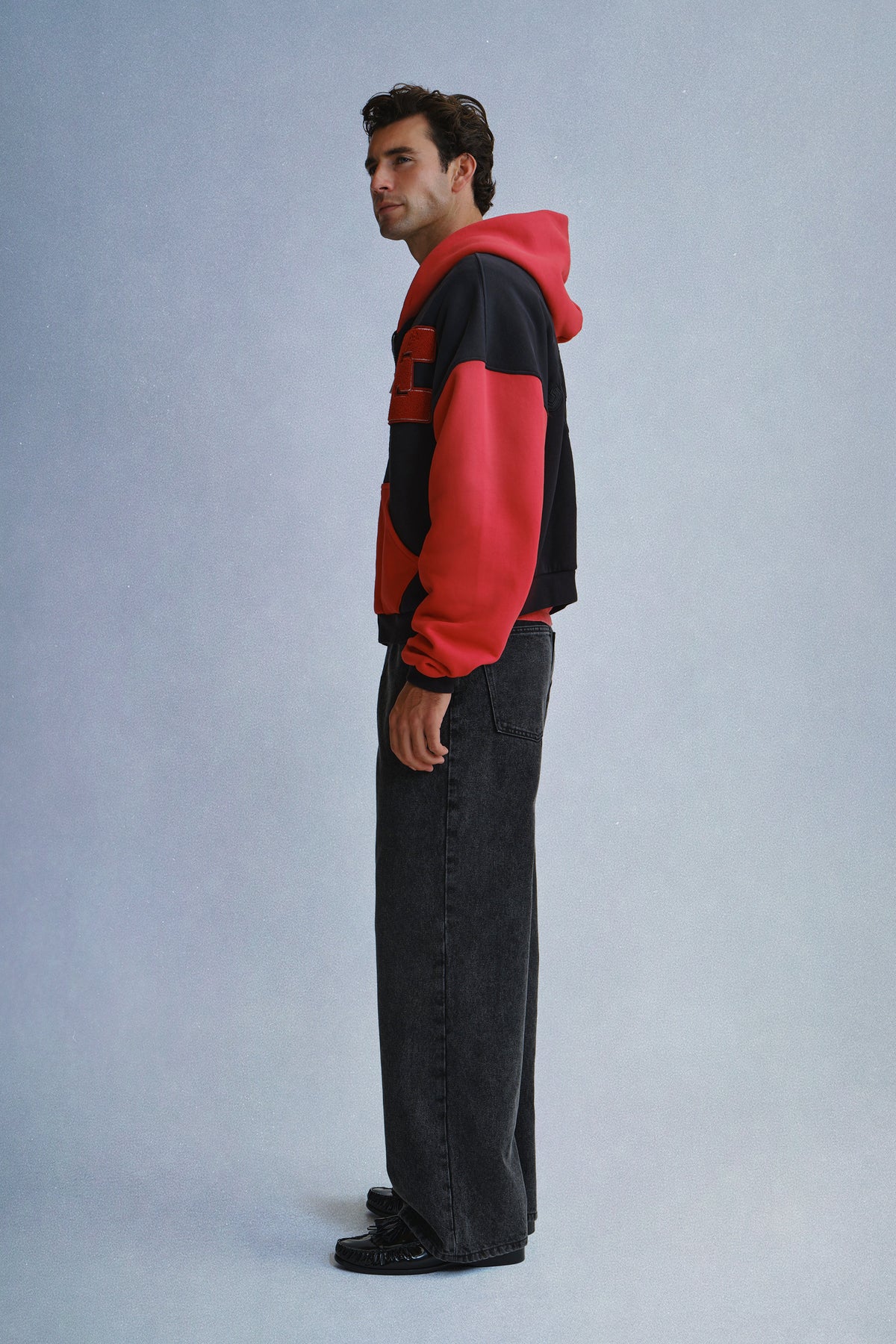 varsity zip up hoodie