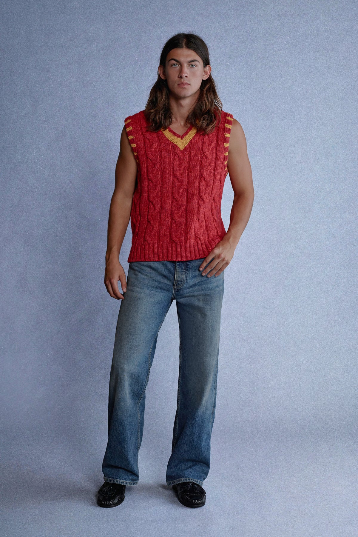 cable knit vest