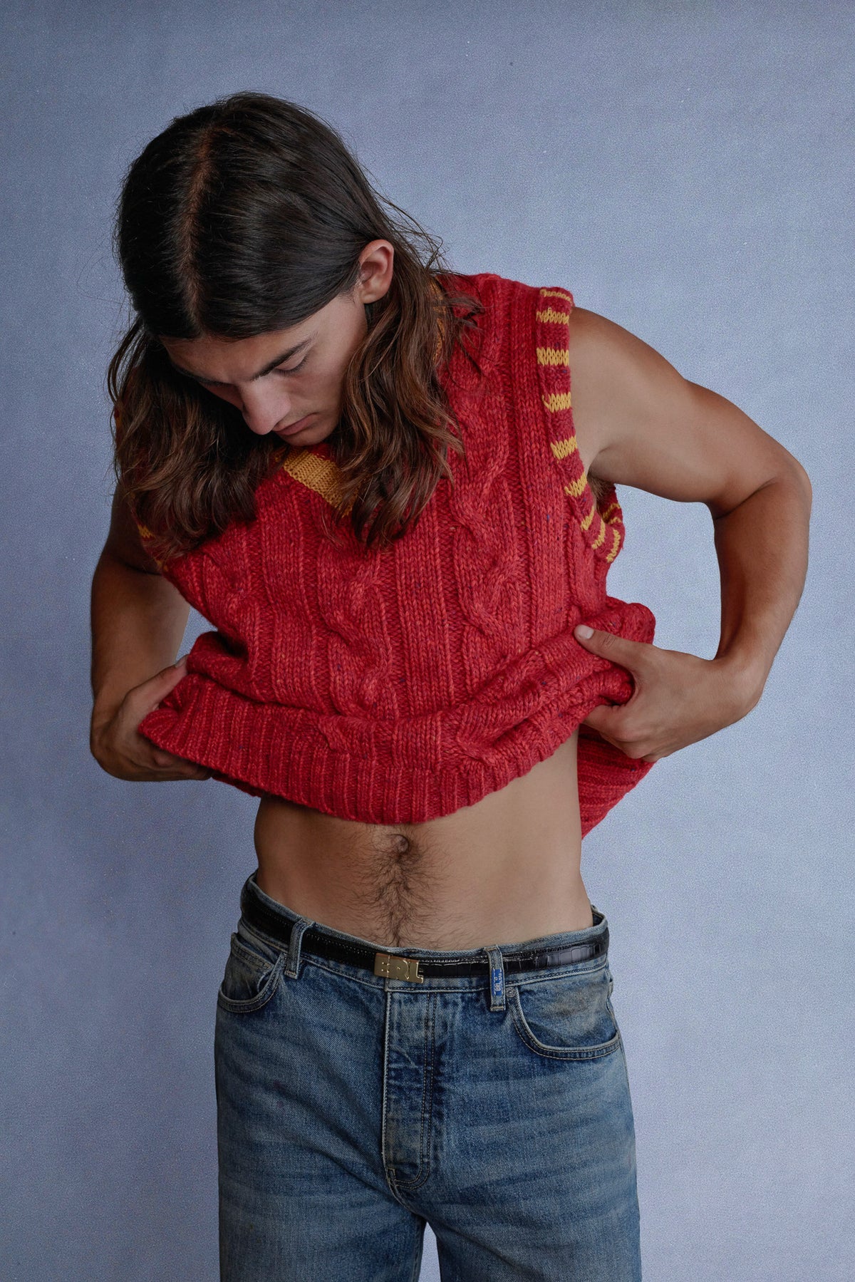 cable knit vest