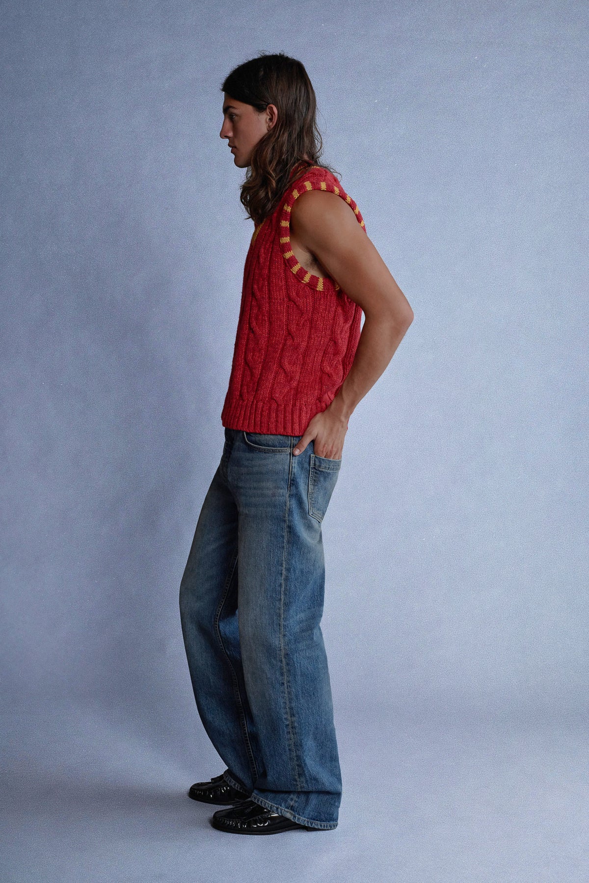 cable knit vest