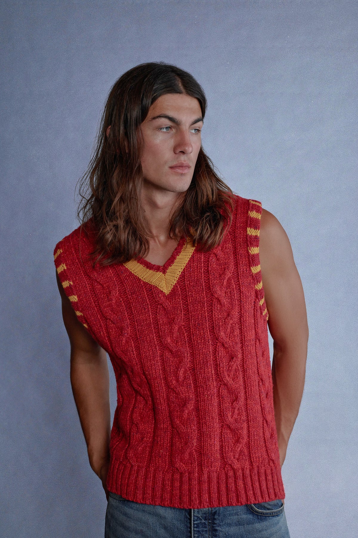 cable knit vest