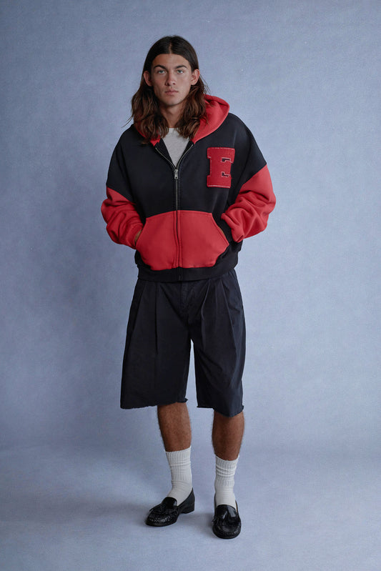 varsity zip up hoodie