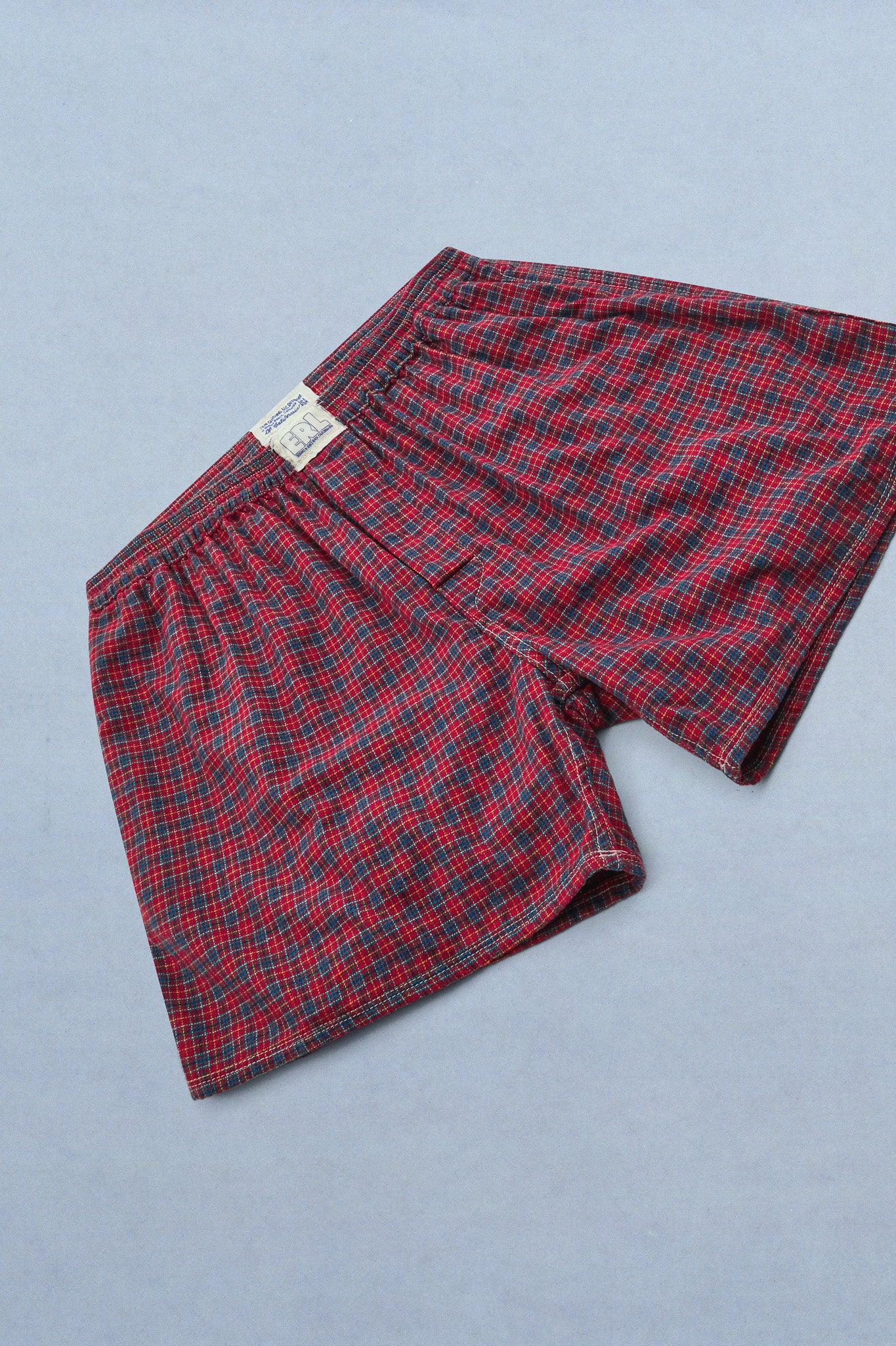 RED PLAID BOXER WITH POCKETS