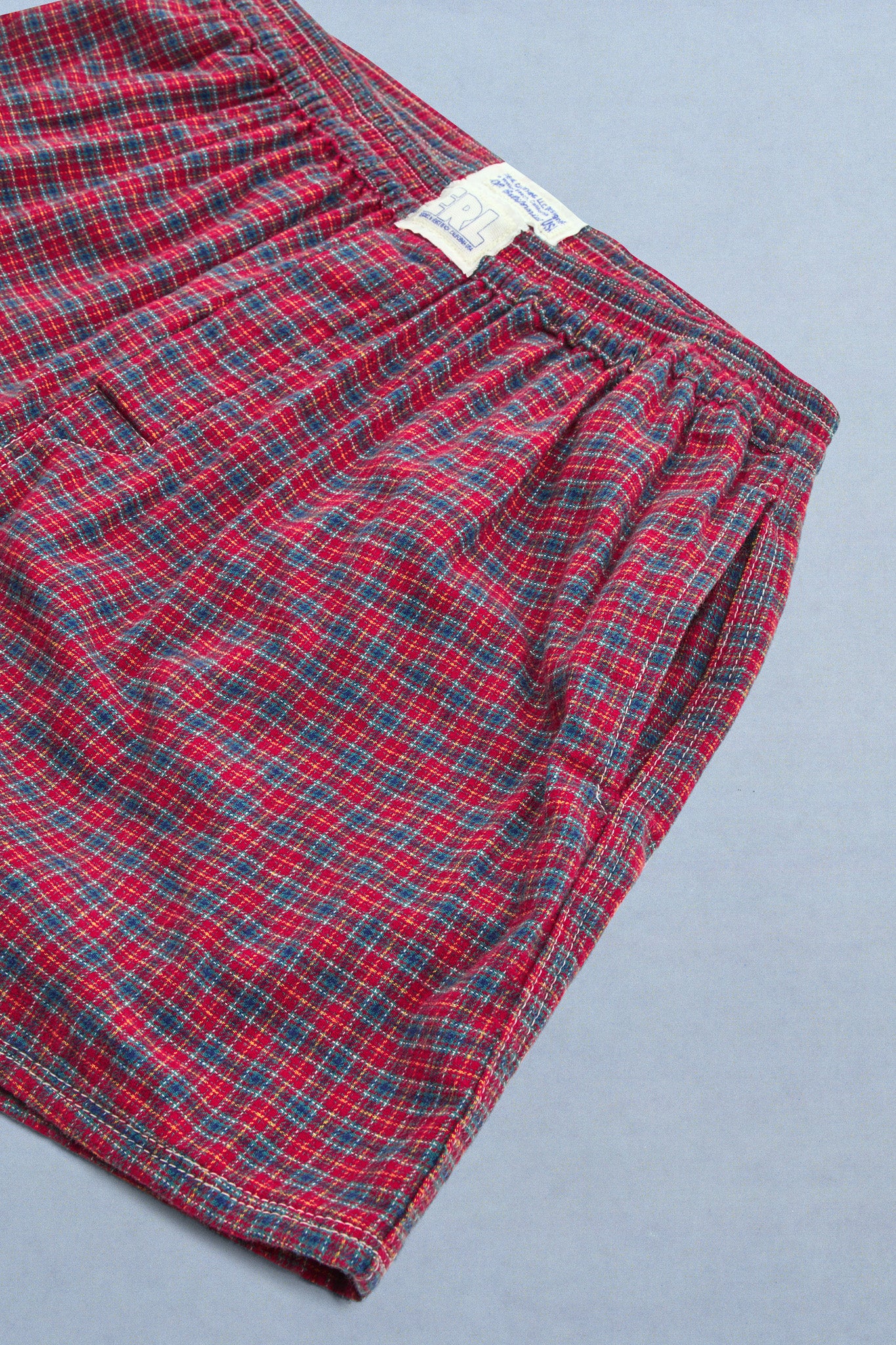 RED PLAID BOXER WITH POCKETS