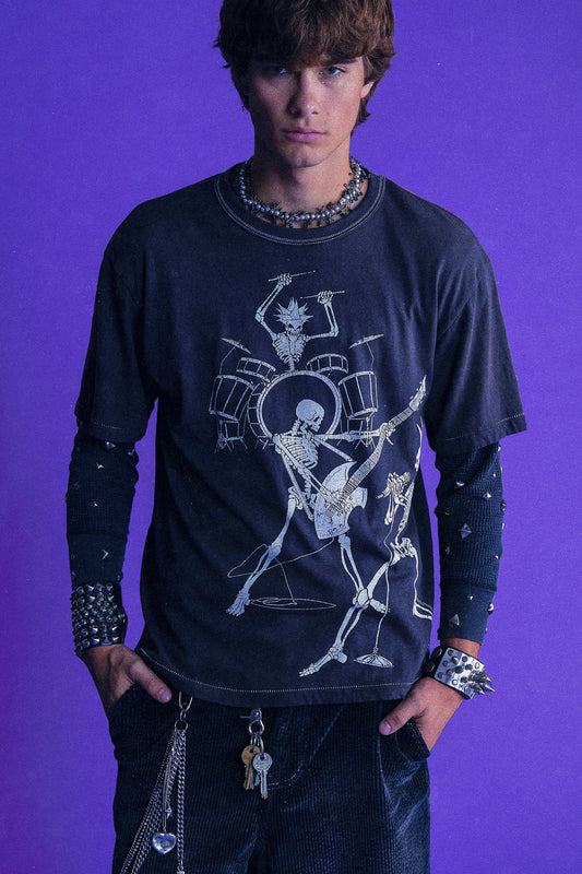 SKELETON PUNK BAND TEE