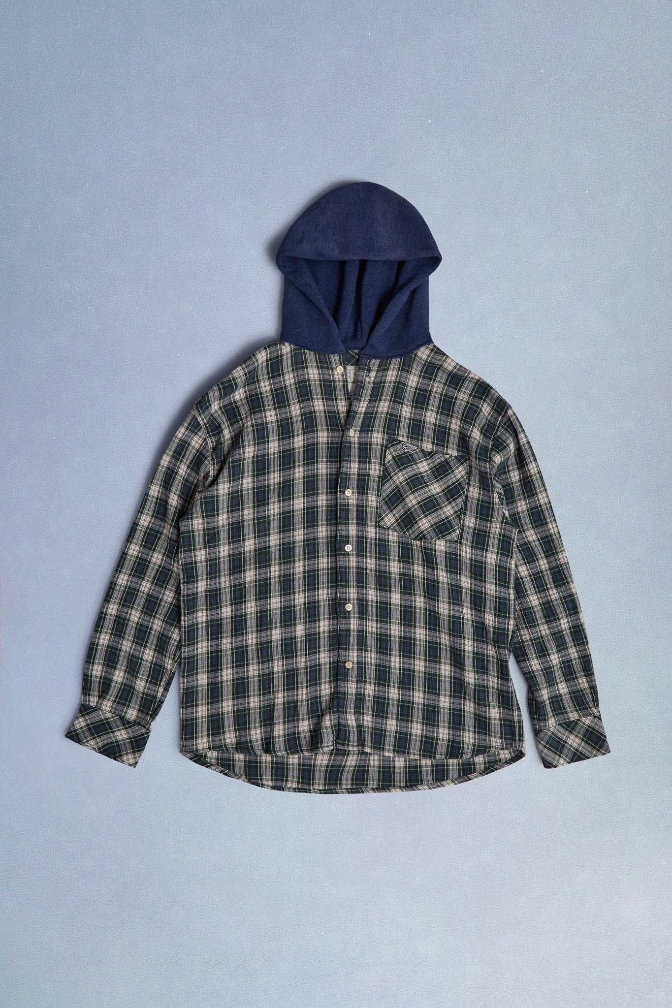 hooded plaid shirt