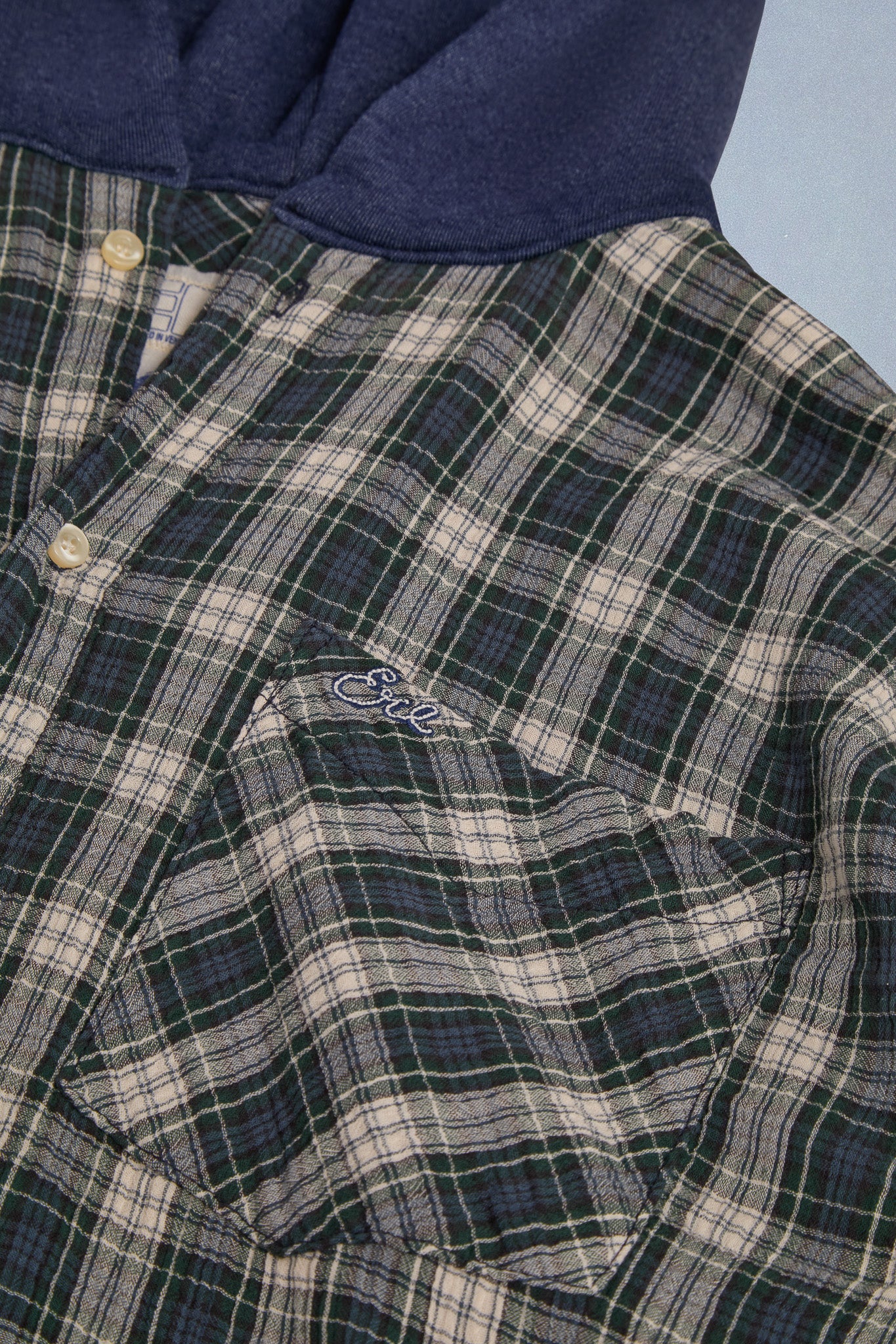 hooded plaid shirt